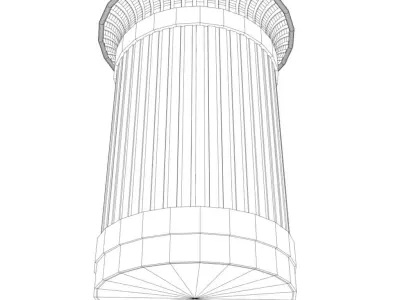 Street Bin Low-poly 3D model