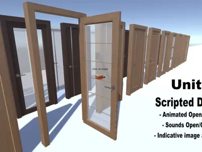Modern Doors Low-poly 3D model purchase