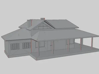 Casa lowpoly house Low-poly 3D model