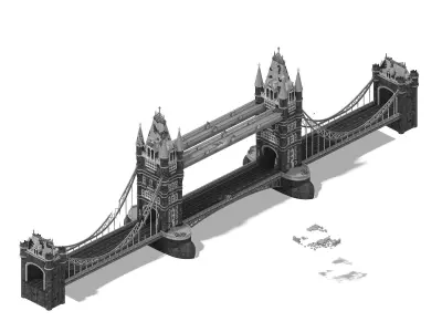 Sci Fi Building-London Tower Bridge 01 3D model