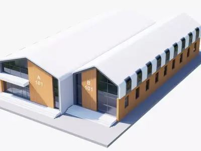 warehouse Low-poly 3D model