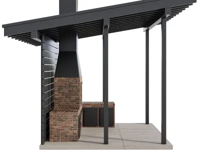 Modern Outdoor Kitchen 04 3D model