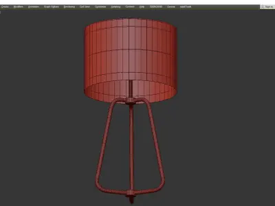 Marduk Brass LED Rotary Socket Table Lamp Low-poly 3D model