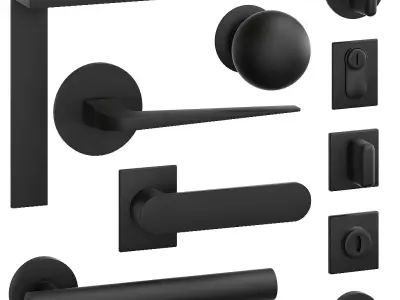 Handles for doors 5 Materials 3D model