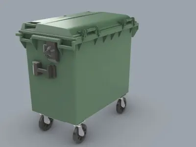 Weber Mobile Waste Container Garbage Dumpster Low-poly 3D model