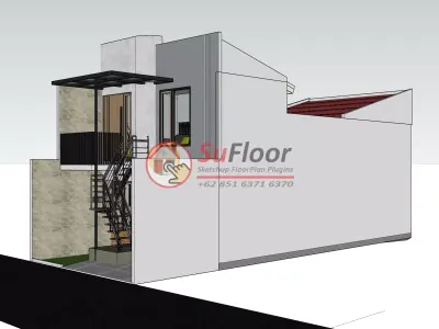 House 5x8m code 568 - Sketchup 3D model 3D model 3D model