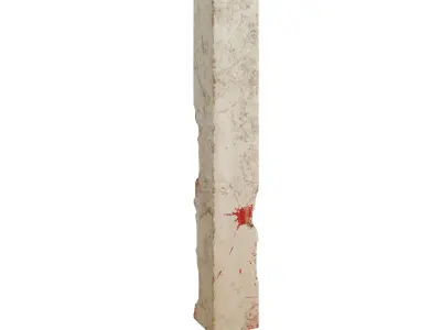 Concrete Column - Antique Low-poly 3D model