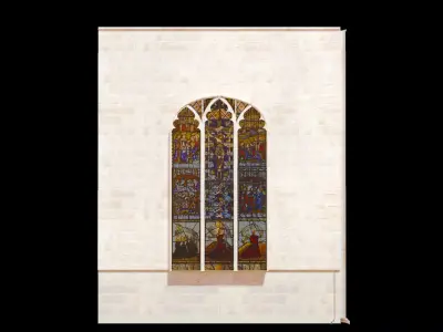 Cathedral Romanesque Nave MIDDLE - ONLY Low-poly 3D model