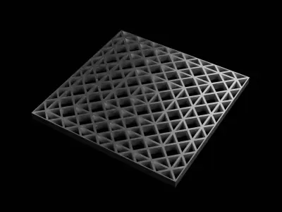 Steel Grating Flooring Low-poly 3D model