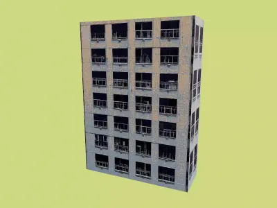 Retro Building  Low-poly 3D model