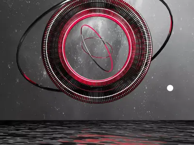 a scifi model of rings rotating  Low-poly 3D model