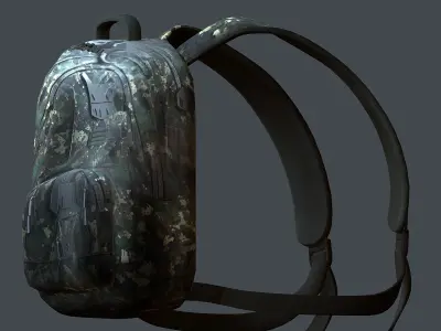 Backpack Camping Generic military human bag storqge baggage Low-poly 3D model