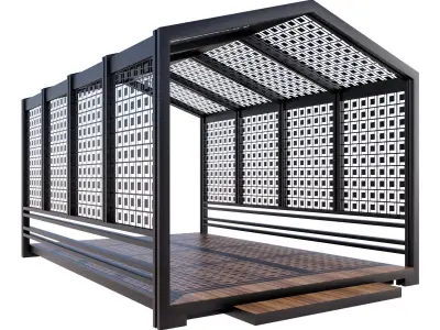 Pergola Barbecue 6 3D model