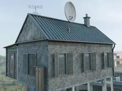 House east old wooden designed 3D model