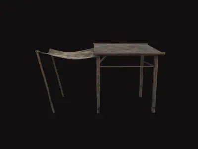 Medieval Butcher Stall Low-poly 3D model