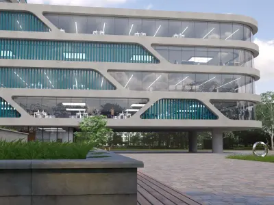 Modern style Office Building 3D Scene 3D model