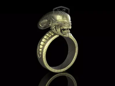 ring jewelry alien v183 3D print model
