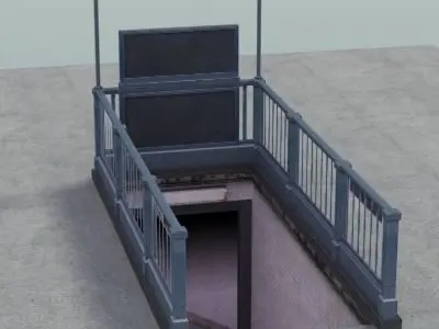 Subway Stairs Entrance 3D model