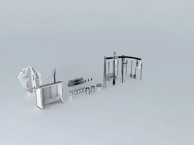 American Street Furniture %26 Props Free 3D model