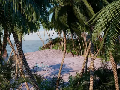 Beach  Island With realistic textures  3D model