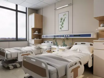  Hospital Patient Room  Low-poly 3D model