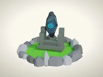 Low Poly Healing Power Scene Low-poly 3D model