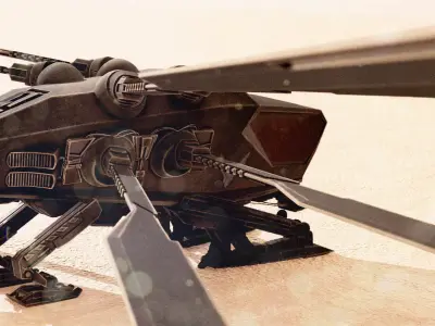 Ornithopter from DUNE Low-poly 3D model