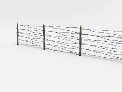 Lowpoly Barb Wire Obstacle Collection Low-poly 3D model