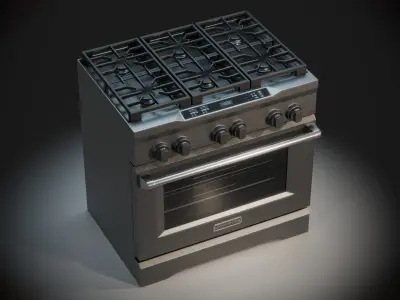 Gas Range 01 3D model