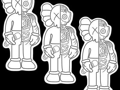 Kaws Neon Sign 3D model 3