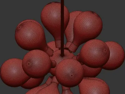 Cintola chandelier with balls hanging from it 3D model