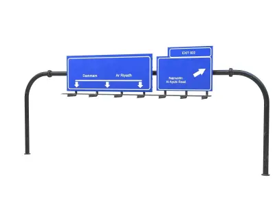 Highway Sign 02 Low-poly 3D model