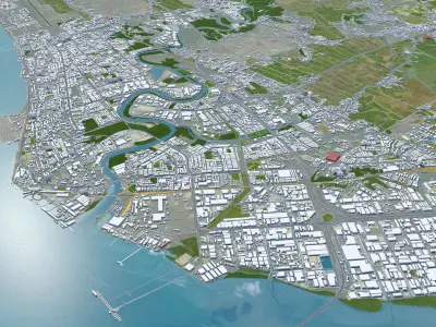 Seberang Perai City in Malaysia Low-poly 3D model