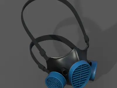 Gas mask helmet 3d model military combat fantasy  Low-poly 3D model