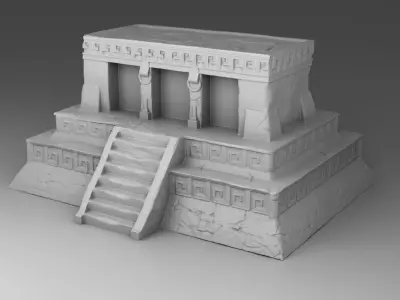 Large temple of Maya 3D print model