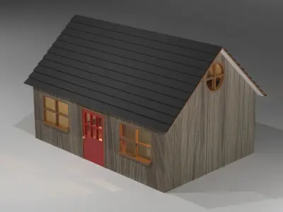 Small wooden lodge 3D model