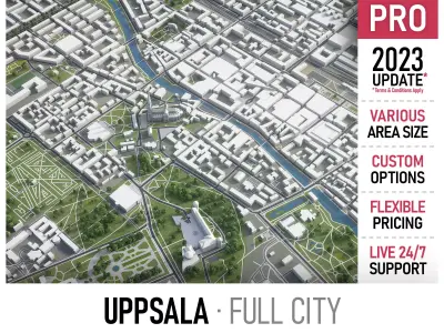 Uppsala - 3D City Model Low-poly 3D model