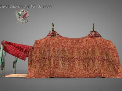  Medieval Ottoman War Tent  Set 3d model 3D model