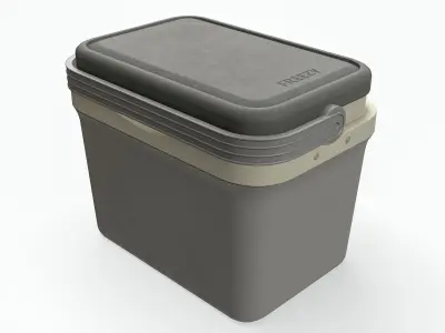 Plastic Cooler Gray Dirty Low-poly 3D model
