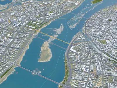 Nanchang Jiangxi China 60km AI Low-poly 3D model