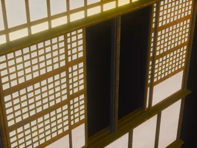 Capiz Window 04 Low-poly 3D model