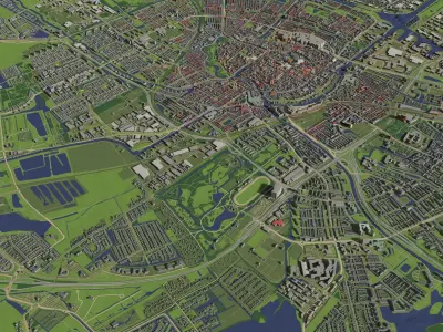 Groningen Netherlands - city and urban 3D model