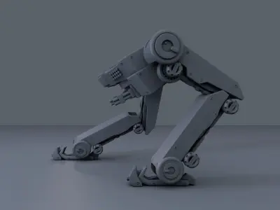 two legs robot walk 3D model