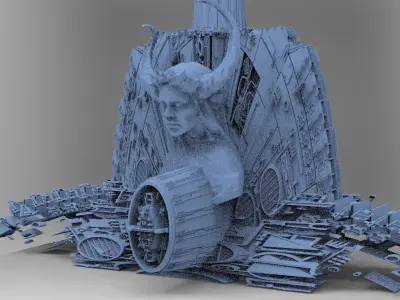 Sci-Fi City dystopia City Ruin Tech 3  3D model