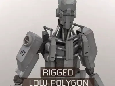 Robot Hunter Rigged LP Low-poly 3D model
