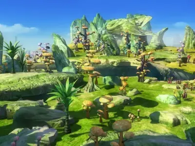 Cartoon Valley Scene  03 3D model