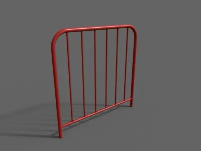 PBR Pedestrian Guard Rail Red V2 Low-poly 3D model