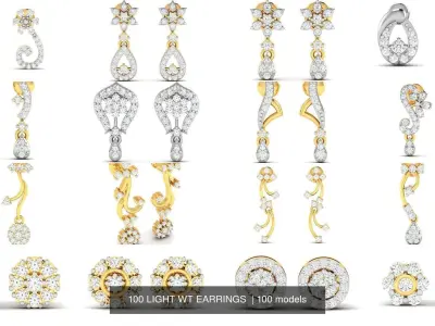 100 LIGHT WT EARRINGS  3D Model Pack