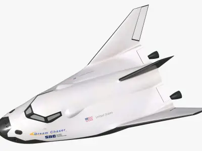  Dream Chaser Orbital Spaceplane Flight Pose Simplified 