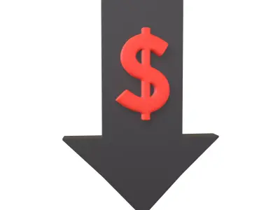 Price Down Symbol V1 003 Low-poly 3D model